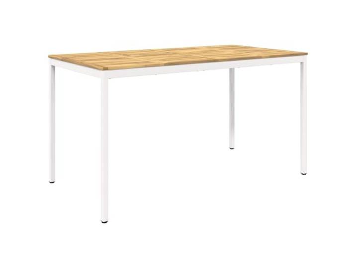 Roanoer Outdoor Gartenbartisch Weiß 196x100,5x105 cm Akazienholz Robuster Stehtisch für Terrasse und Gartenbereich, stabile Konstruktion mit Metallgestell und 60 kg Tragkraft.
