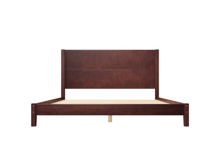Lit plateforme en pin et contreplaqué brun 160x200 cm