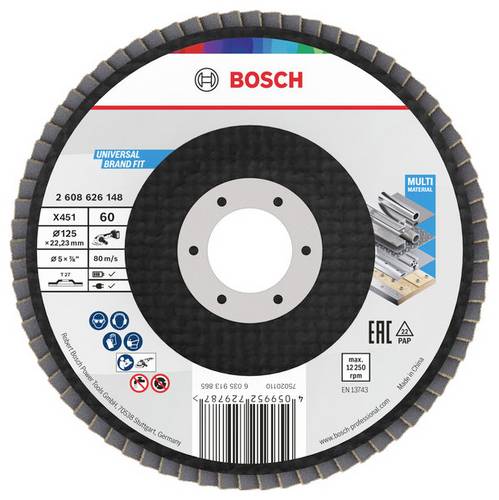 Bosch Accessories 2608626125 Fächerschleifscheibe Durchmesser 115mm Körnung (num)=80