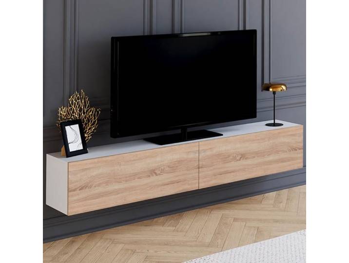 ID MARKET meuble tv ELIO 180 cm multicolore suspendu