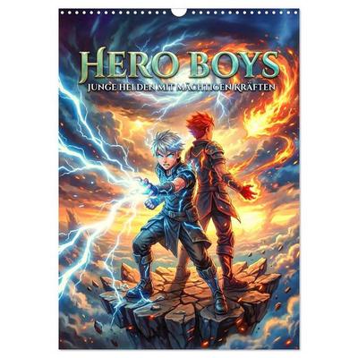 Hero Boys - Junge Helden mit mächtigen Kräften (Wandkalender 2027 DIN A3 hoch), CALVENDO Monatskalender