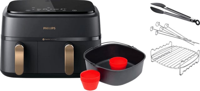 Philips 3000 Series Dual Basket NA352/00 Dubbellaagse kookset met bakmeesterset