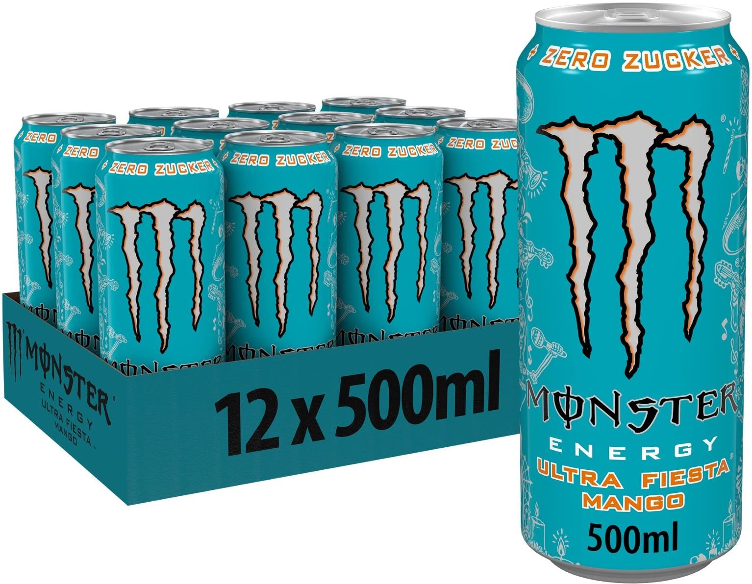 Monster Cable Energy Ultra Fiesta 12 x 0,5L pfandfreie Dosen - 12 x 0,5 L