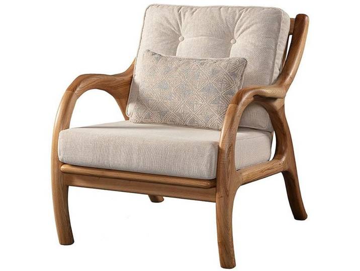 JVmoebel Loungesessel Beiger Sessel mit Holzgestell und weicher Polsterung von JVMoebel (Packung, 1-St., Holzgestell mit weicher Polsterung für Komfort), Made in Europa