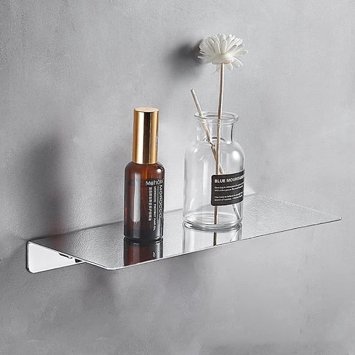 Omgoods RVS Wandplank voor Badkamer en Keuken - Silver Chrome