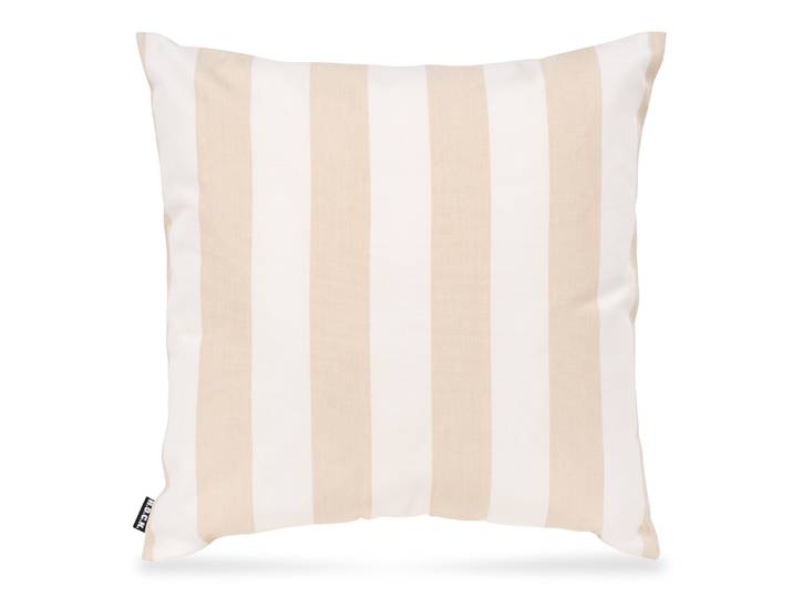 Dekokissen H.O.C.K. Classic Streifen Outdoor , beige (natur, gemustert gestreift), B:50cm L:50cm, Polyacryl, Dekokissen_Sitzkissen_Kissenhüllen, Dekokissen, Kissenhülle mit Füllung, 1 Stück, wasserabweisend