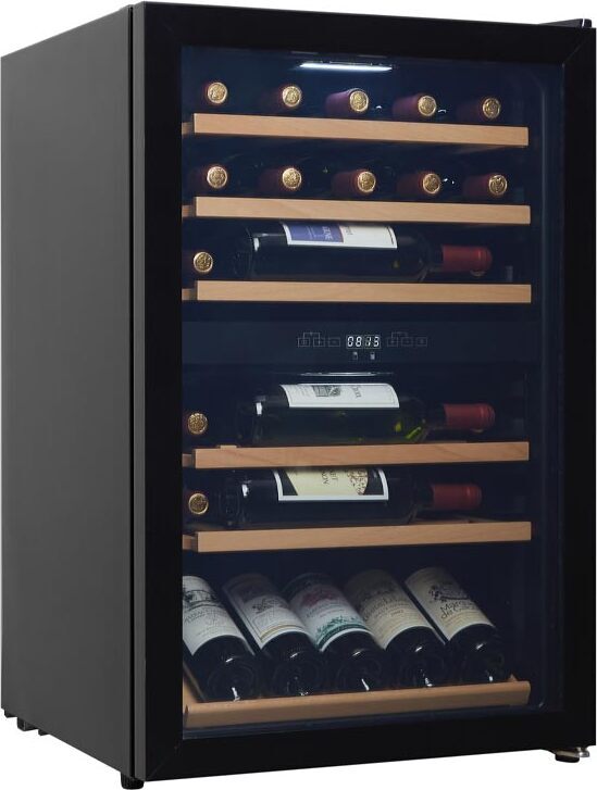 CAVIN Freistehender Weinkühlschrank - Polar Collection 51 | 2 Temperaturzonen | zwei Zonen | 4 bis 22°C | Kompressor | Holzregalböden | UV-Glastür
