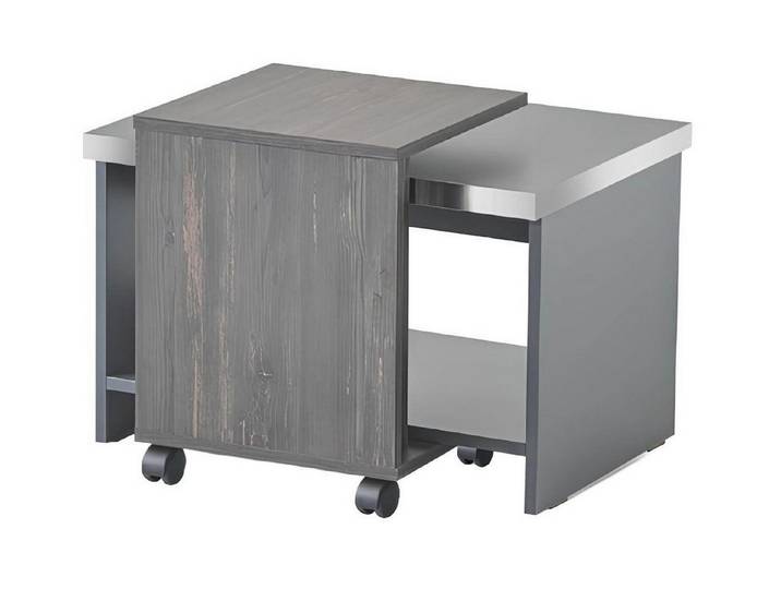 JVmoebel Couchtisch Grau Rechteckiger Couchtisch mit Regal für modernes Wohnen (Couchtisch), Made in Europa