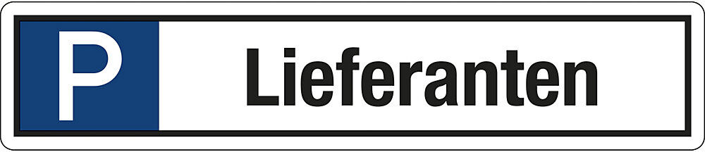 kaiserkraft Parkplatzkennzeichen, Aluminium, P / Lieferanten, LxH 520 x 110 mm