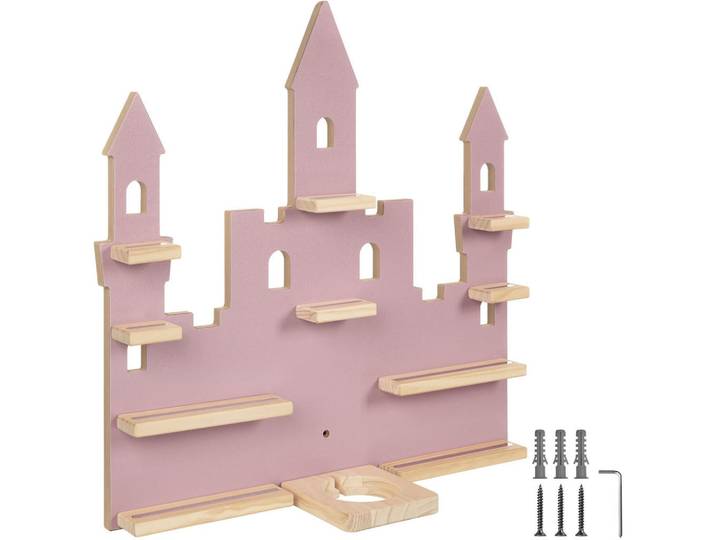 tectake Wandregal für Toniebox, mit Magnetstreifen, pink, Pink, Holz, Quadratisch, 59x58x15.5 cm, Wohnzimmer, Regale, Wandregale