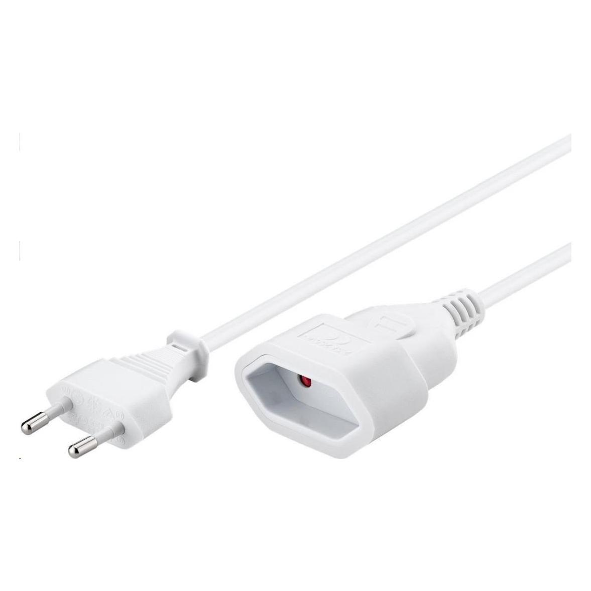 PremiumCord Netzkabel 230V, Verlängerungsgabel, 2m (2 m, CEE 7/4, CEE 7/5) (kpsm2w)