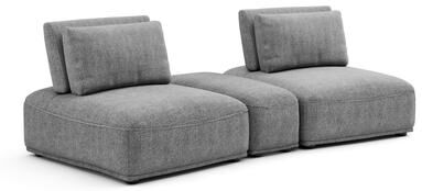 Furniture of America Lyndon 3-Piece Modular FSC & OEKO TEX Curved Loveseat Sofa with Wedge Ottoman