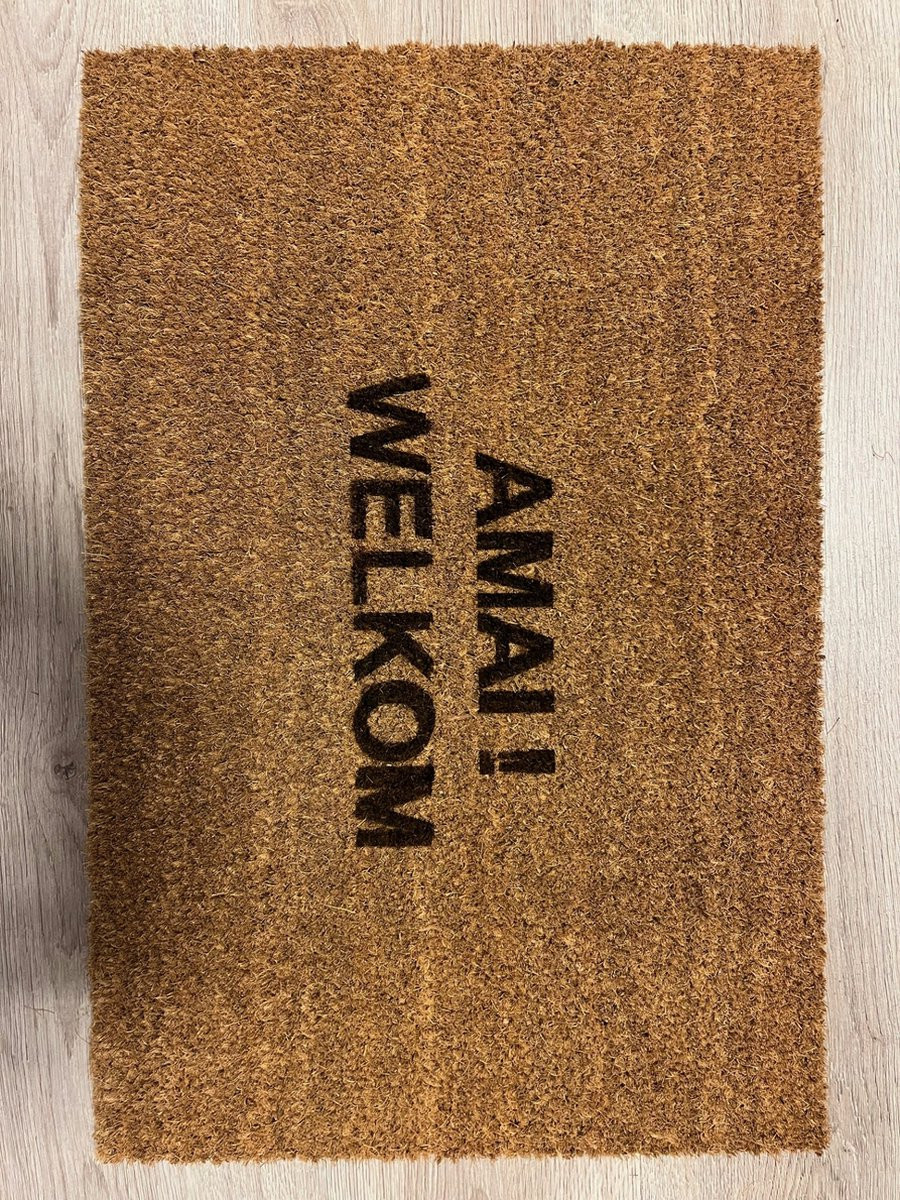 Amai! Welkom Kokos Deurmat met Logo voor Binnen