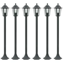 vidaXL Garten-Pollerleuchte 6 Stk. E27 110 cm Aluminium Dunkelgrün