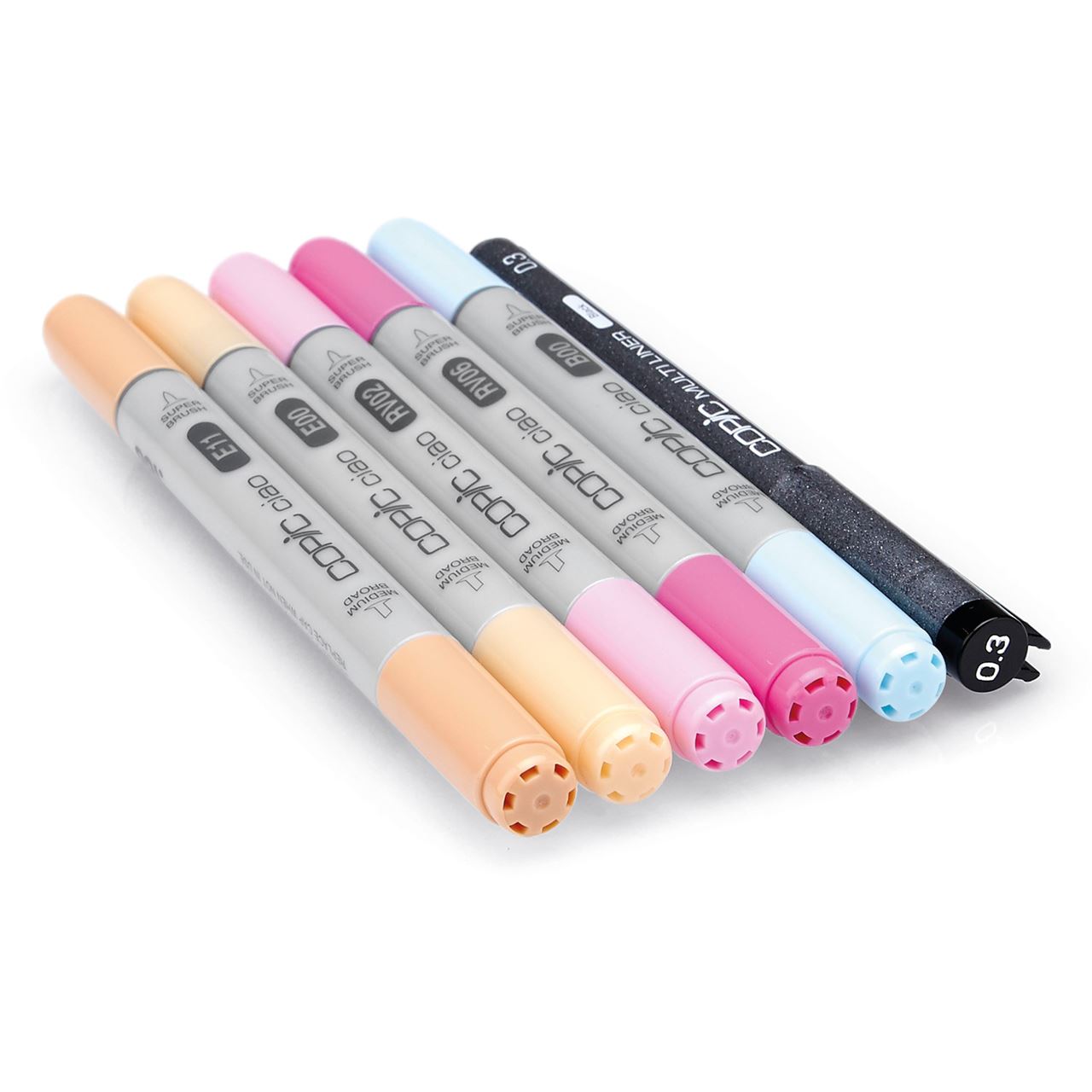 COPIC Ciao Manga 7 Layoutmarker-Set farbsortiert 1,0 + 6,0 mm, 6 St.