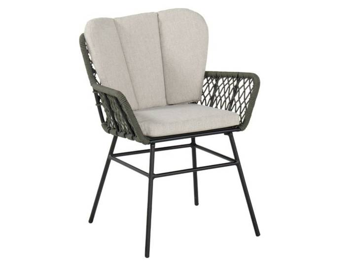 SCHÖNER WOHNEN-Kollektion Benet Gartensessel Aluminium mit Sitz- und Rückenkissen Schwarz Sand