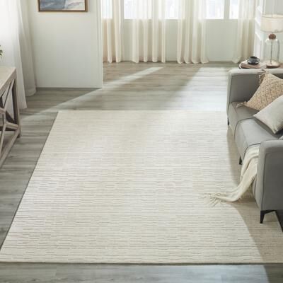 KALATY Minimalist Solid Wool Area Rug