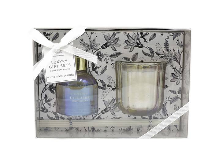 Raumduft White Rose Jasmine transparent H 8 D 8 cm - Material: Glas/Wachs