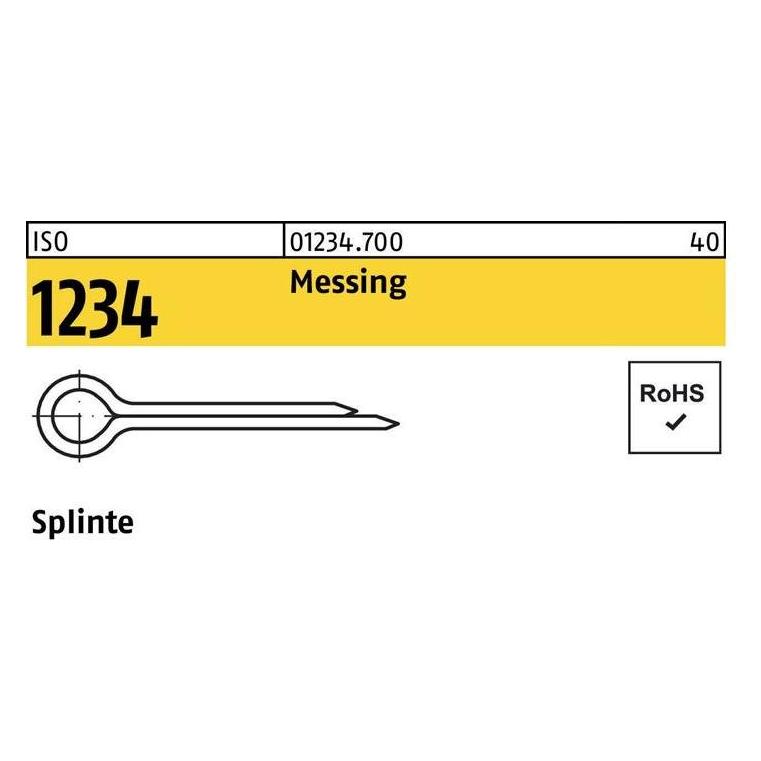 Splinte ISO 1234 5 x 63 Messing (012347000050063)