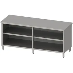 Stalgast Arbeitsschrank offen mit Grund-und Zwischenboden 2000x600x850 mm, ohne Aufkantung, verschweißt