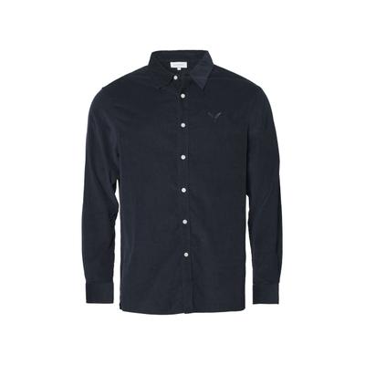 Langarmhemd KLEINIGKEIT "Kleinigkeit Cord In The Act Shirt", Herren, Gr. M, US-Größen, blau (night blau), 100% Baumwolle, unifarben, normal, Hemden