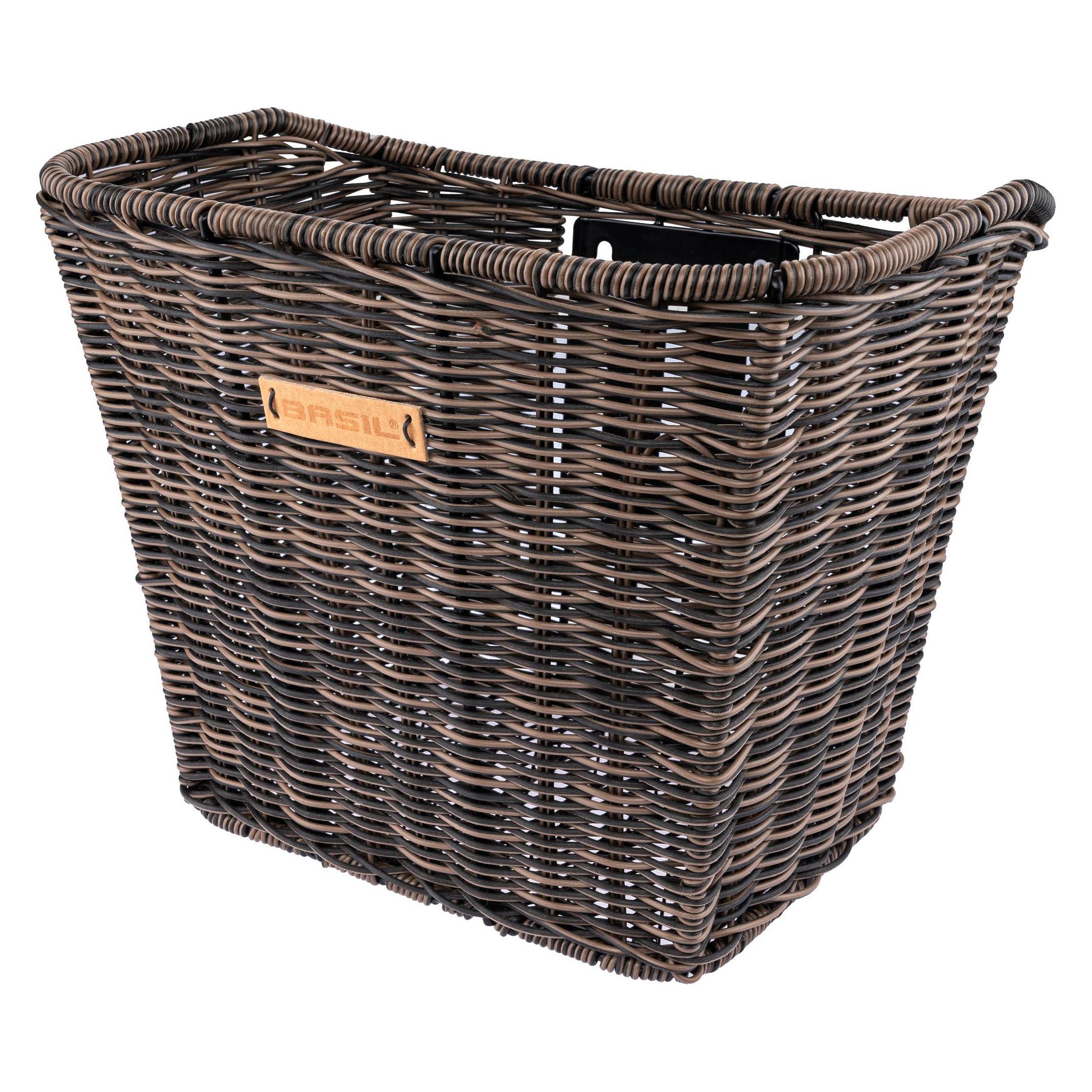 Basil Bremen Rattan Look Fietsmand FM - Voorop - Inclusief Bevestigingssysteem - Bruin (19045)