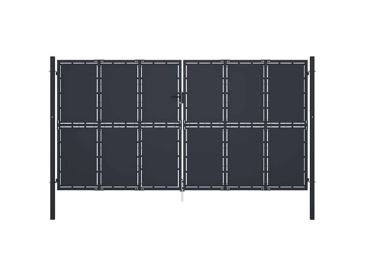 vidaXL Gartentor aus Stahl 400 x 200 cm Anthrazit