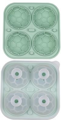 Universal Stock Football Ice Mold With Lid Large Silicone Ice Cube Mold For Whiskey Cocktails And Cold Drinks green