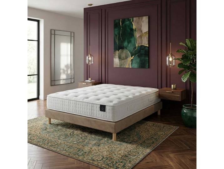 Ensemble matelas hybride ensaches hecate 2 h26 sommier taupe