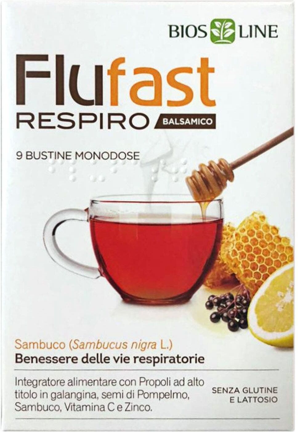 BIOS LINE Flufast - Respiro  9 Bustine Da 2 Grammi 