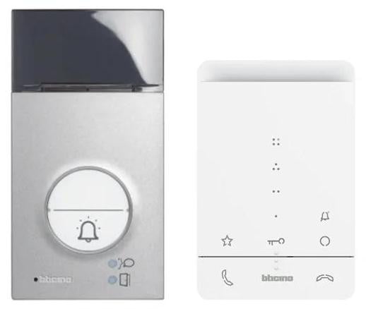 BTICINO Flex ONE audioset met deuropener LINEA3 000 (1 of 2 drukknoppen) en CLASSE100 A16E, 1 stuk