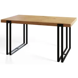 ESSZIMMERTISCH ROSA 200X90X77 cm, Farbe: LANCELOT, mit Metallbeinen in Farbe Schwarz
