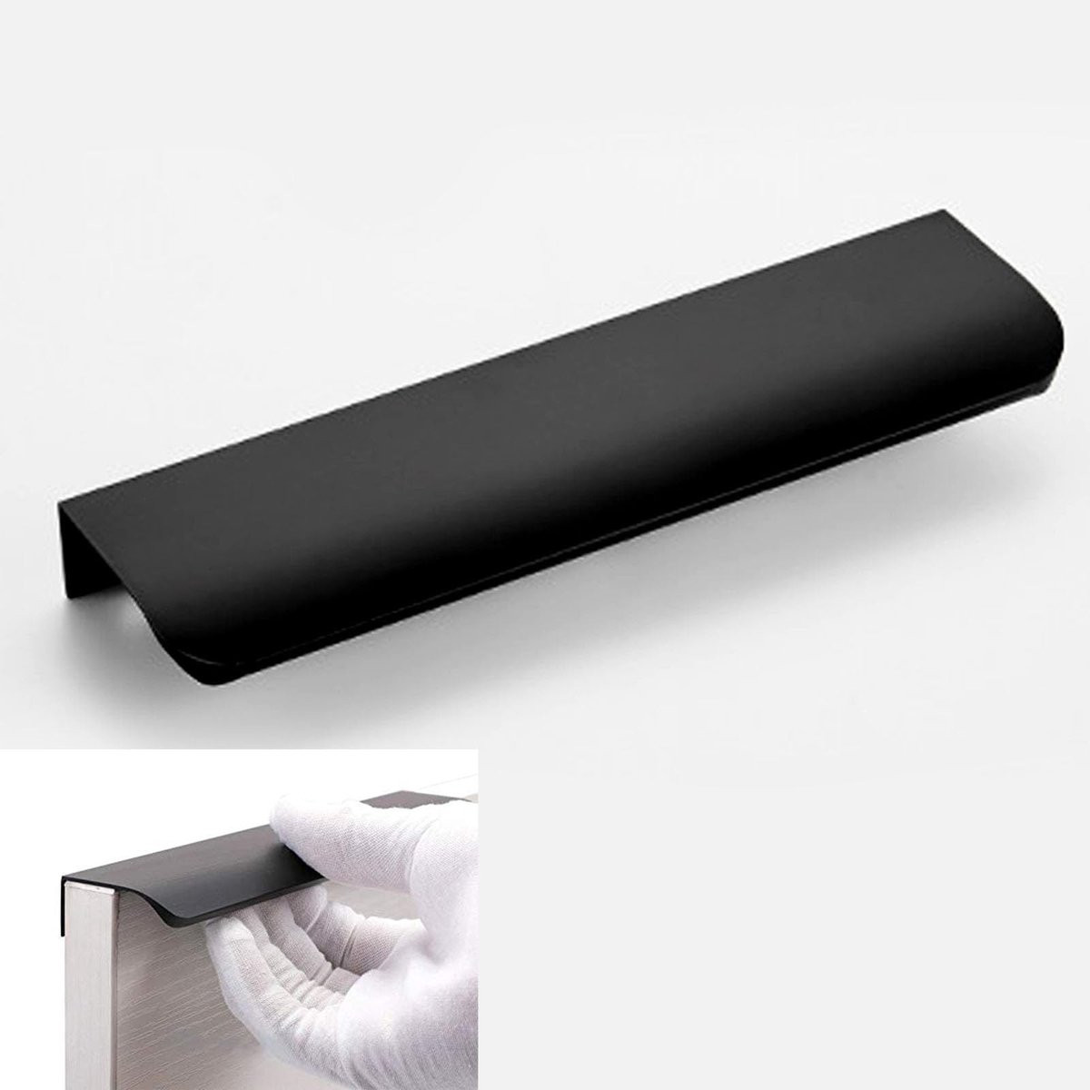 Dailygoody Verborgen Ladegreep - Zwarte Handgrepen - Elegant Design - Zwart - 120 mm