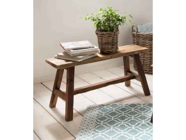 Faktorei Deko-Bank groß naturrecyceltes Holz 90x45x25 cm