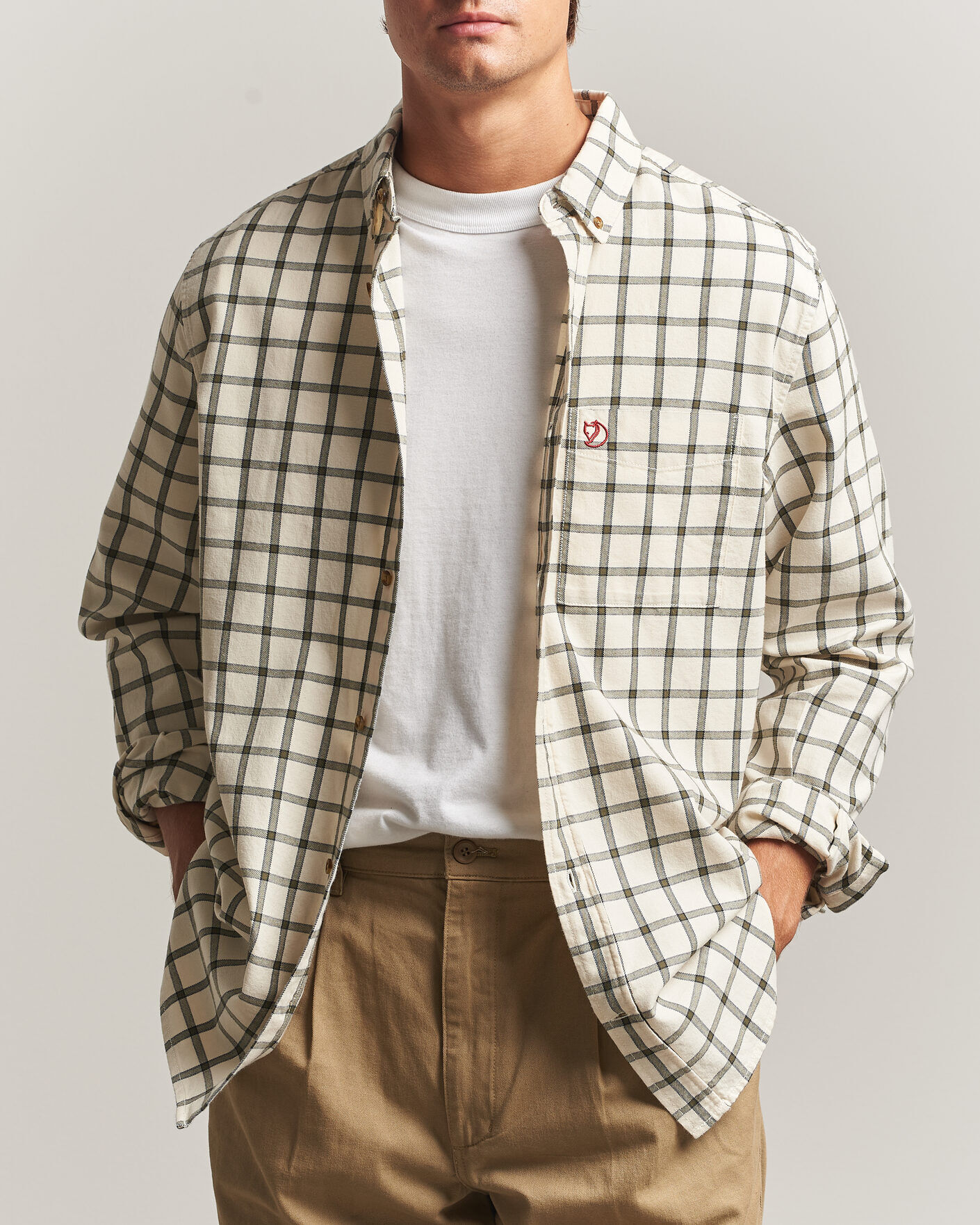 Fjällräven Övik Flannel Shirt Chalk White men M Hvid