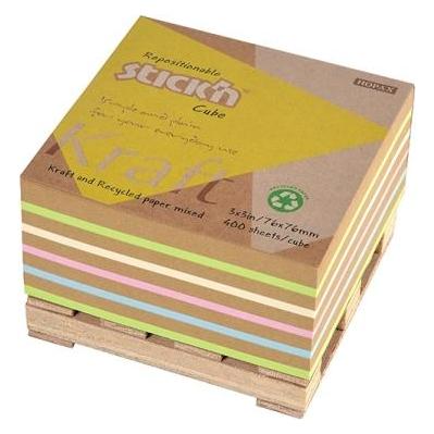 B.N.T. Kubusblok Stick'N 76x76mm ass 400blade på palle bund (21817)