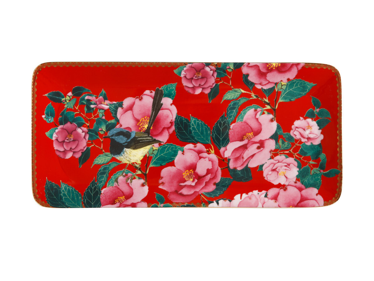 Maxwell & Williams Silk Road plat bord, rood, 33 x 15,5 cm