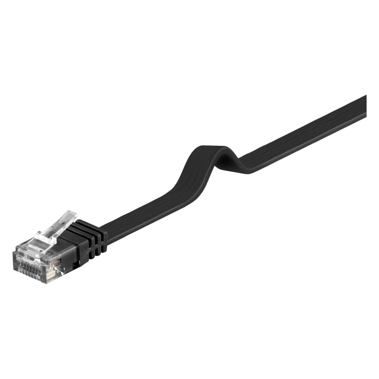PremiumCord Flat patch cable UTP RJ45-RJ45 CAT6 1m black (UTP, CAT6, 1 m) (46480276)