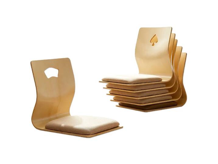 Chaise de sol traditionnelle japonaise et coréenne Zaisu sans pieds, style tatami, mobilier de salon asiatique, ambiance authentique