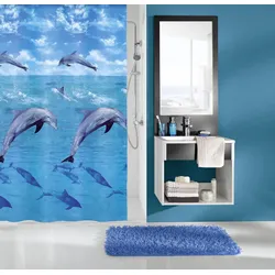Kleine Wolke Duschvorhang Dolphin Multicolor 180 x 200 cm (Breite x Höhe)