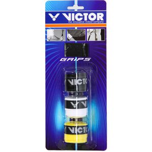 VICTOR Griffband Overgrip Pro, selbstklebend, 1,1m x 2,5cm, 3 Farben, rutschfest, 3 Stück