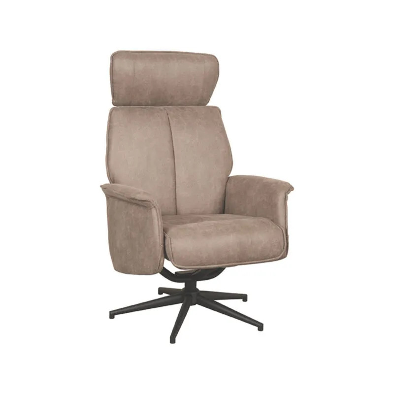 Label51 Fauteuil Verdal - Taupe - Kunstleder - Exclusief Hocker
