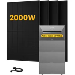 Anker SOLIX Solarbank 3 E2700 Pro, mit 4 x 500 Bifaziale Solarmodule.by Powerness - 10.8kWh / ohne Zubehör / Powerness Express (Lieferzeit: 5-14 Werktage)