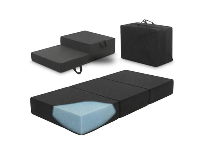 Arensberger Amalia Klappmatratze 90x200cm 16cm XXL NANOCELL Gelschaum Faltmatratze mit Transporttasche, Gästematratze klappbar für Boden, Kinder, Camping & Reise, platzsparend, faltbar & robust