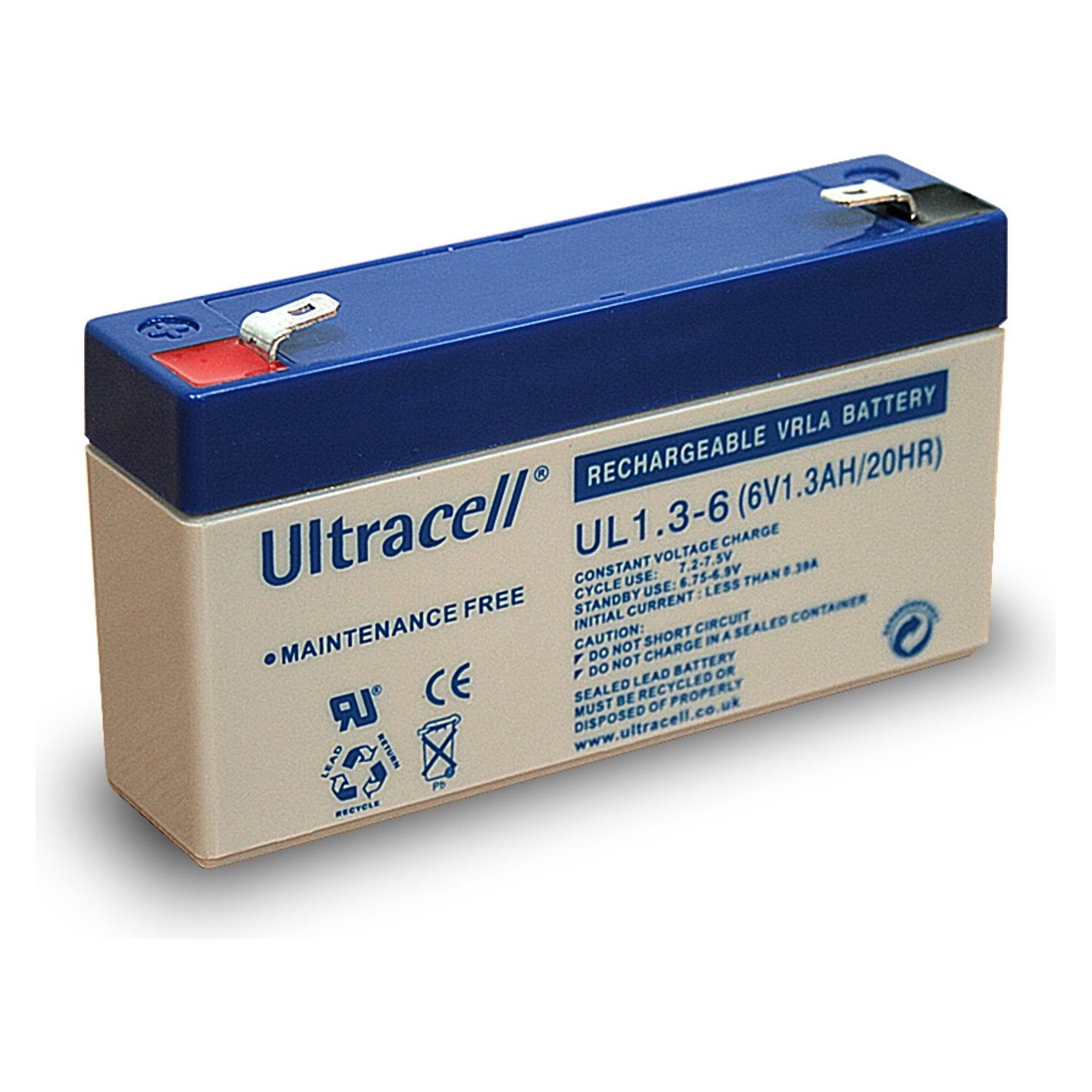 Ultracell Bleiakku 6 V, 1,3 Ah UL1.3-6 (1300 mAh) (46711)