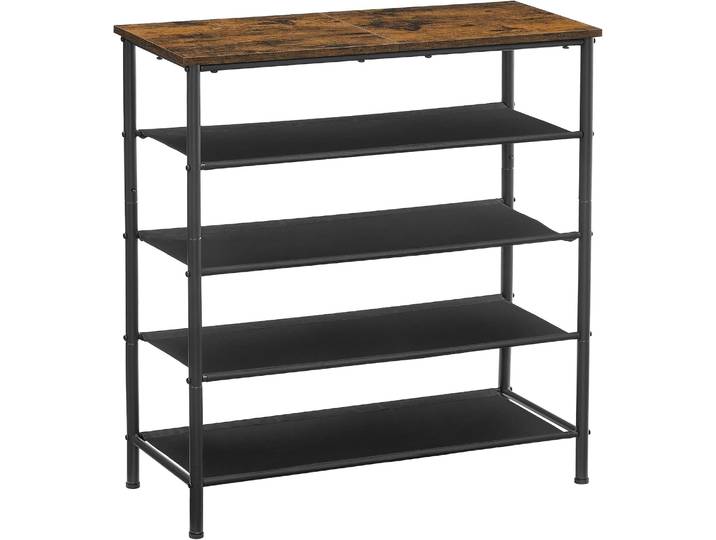 Schuhregal 4 Ablagen 75x30x91 cm Industrial Braun