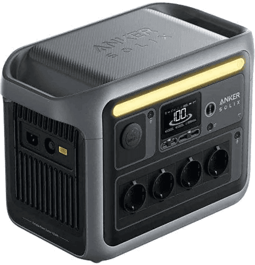 Estación de energía - Anker Solix C1000X, 1056Wh, Carga hasta 8 Dispositivos Simultáneos, Negro/azul
