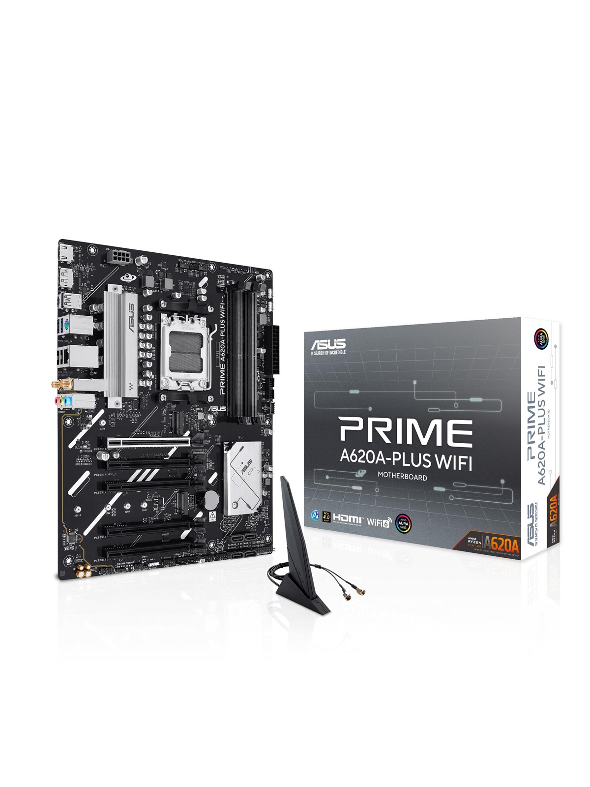 ASUS PRIME A620A-PLUS WIFI Mainboard - AMD A620A - AMD AM5 - DDR5 RAM - ATX