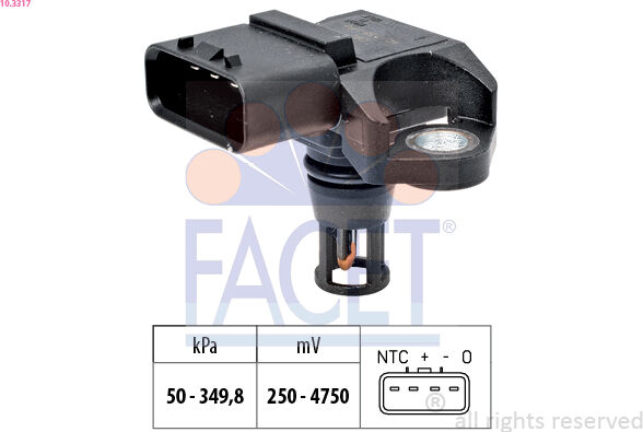 Facet Luftdrucksensor, Höhenanpassung 10.3317 Für Subaru