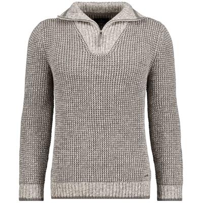 Rundhalspullover RAGMAN, Herren, Gr. 52, grau, Strick, 100% Baumwolle, Pullover Rundhalspullover